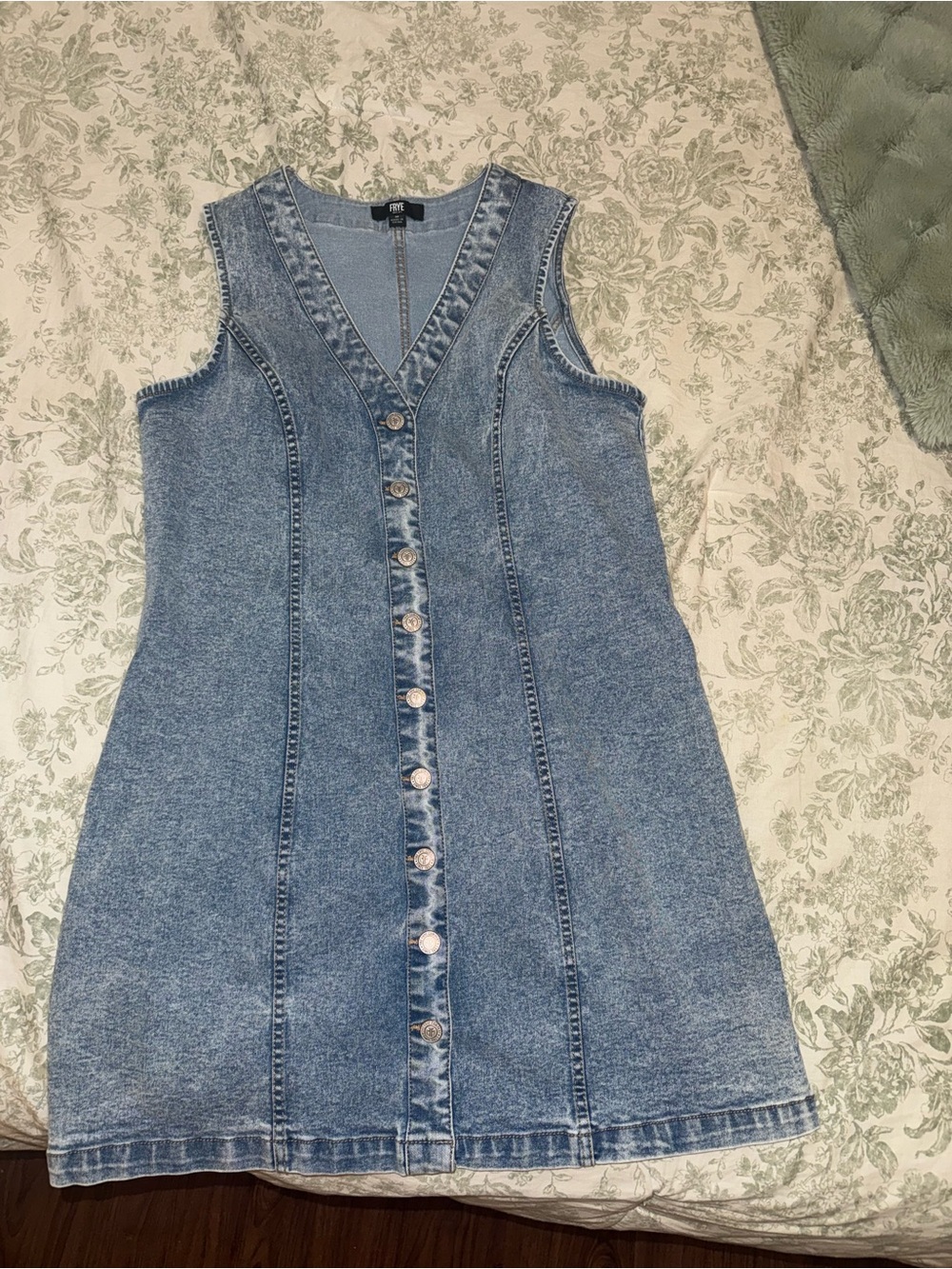 Frye Vintage Wash Blue Denim Mini Dress